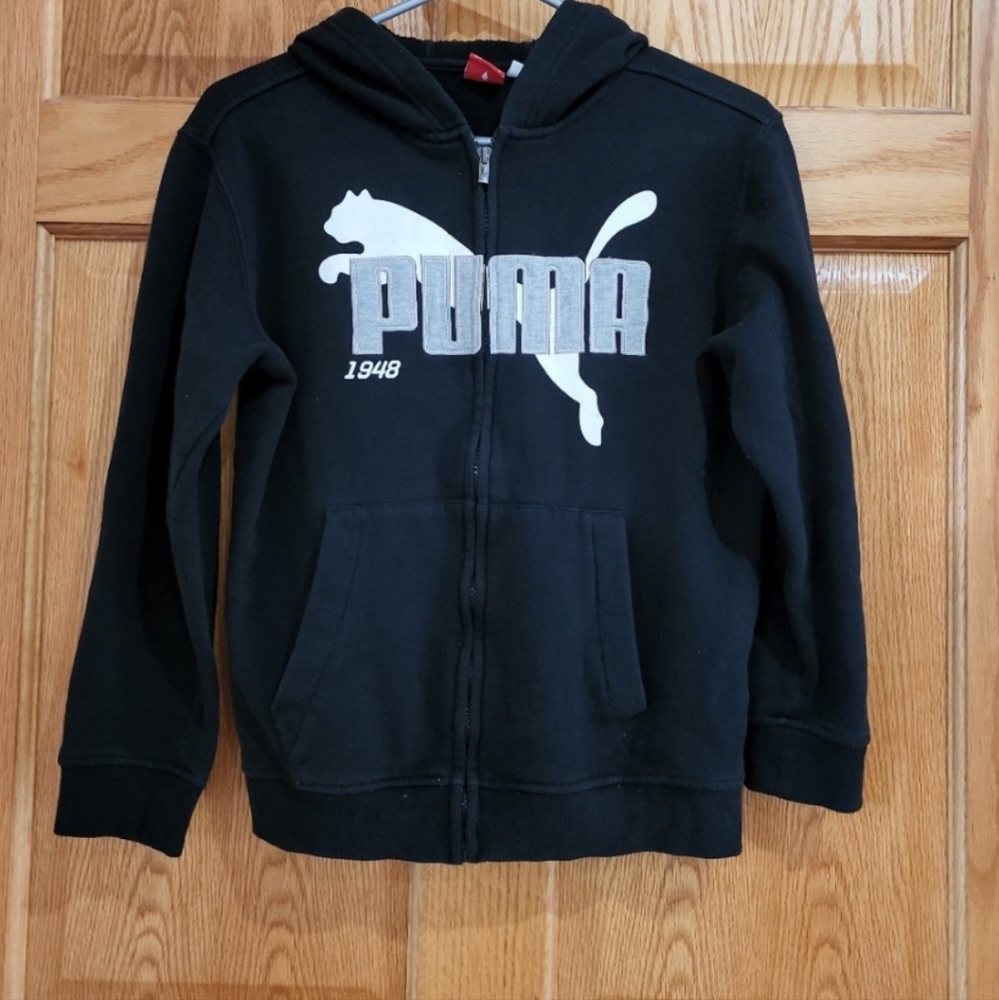 Puma Hoodie Hooded Sweatshirt Black boys medium